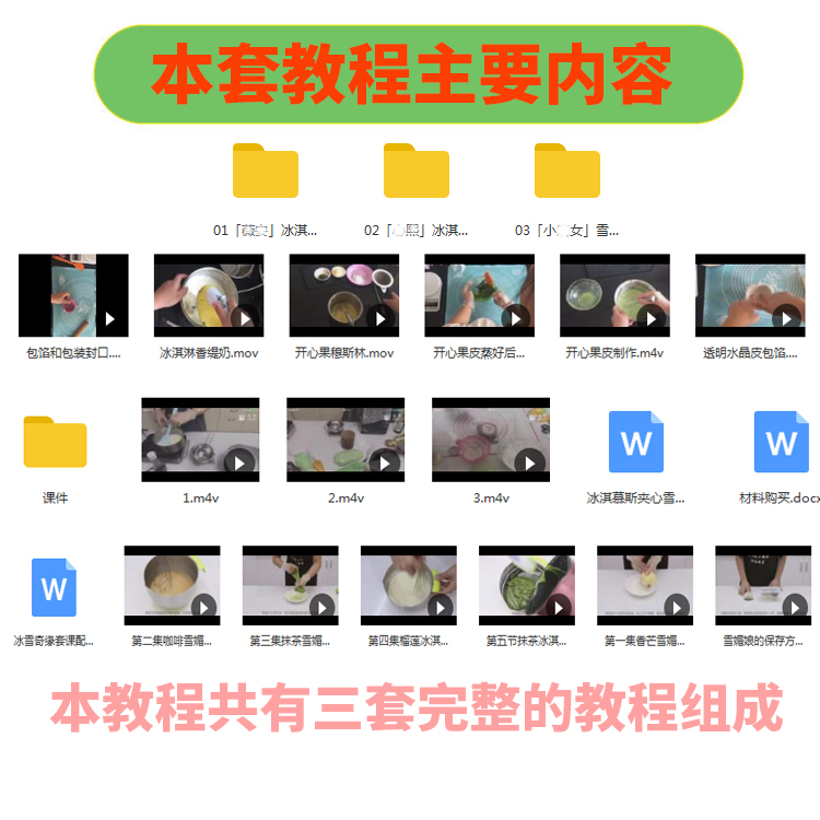 网红私房雪媚娘技术配方教程蛋糕冰淇淋流心制作技术视频教学商用插图2