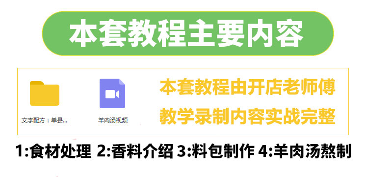 正宗单县羊肉汤技术配方教程羊骨汤调料秘方制作特色小吃教程商用插图2