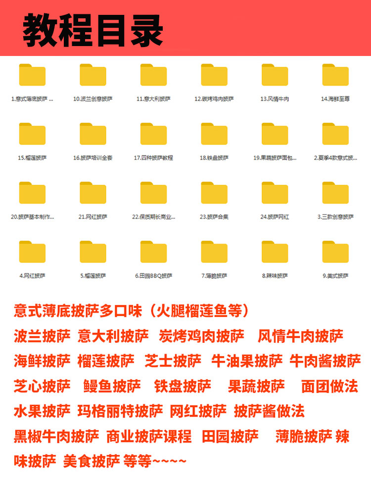 披萨技术配方教程手工意大利式西餐小吃制作视频教学创业开店商用插图2