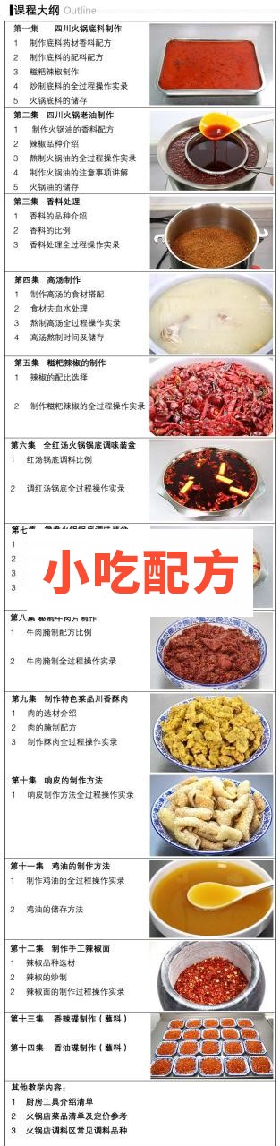 正宗四川火锅配方火锅底料全套技术视频教程 小吃技术联盟配方资料插图2